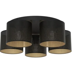 Deckenleuchten|Flurlampen*Luminex Deckenlampe Metall Ø58 cm E27 5-flmg Loft Schwarz Gold