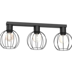 Metall Lampen|Vintage Lampen*Luminex Deckenlampe Metall Draht Schwarz lang 61 cm E27 3-flmg