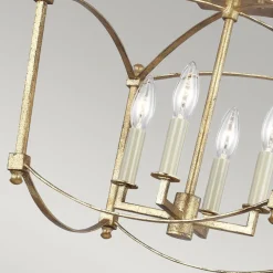 Deckenleuchten|Badezimmer Lampe*Elstead Deckenlampe Metall E14 36,5 cm breit in Antikgold