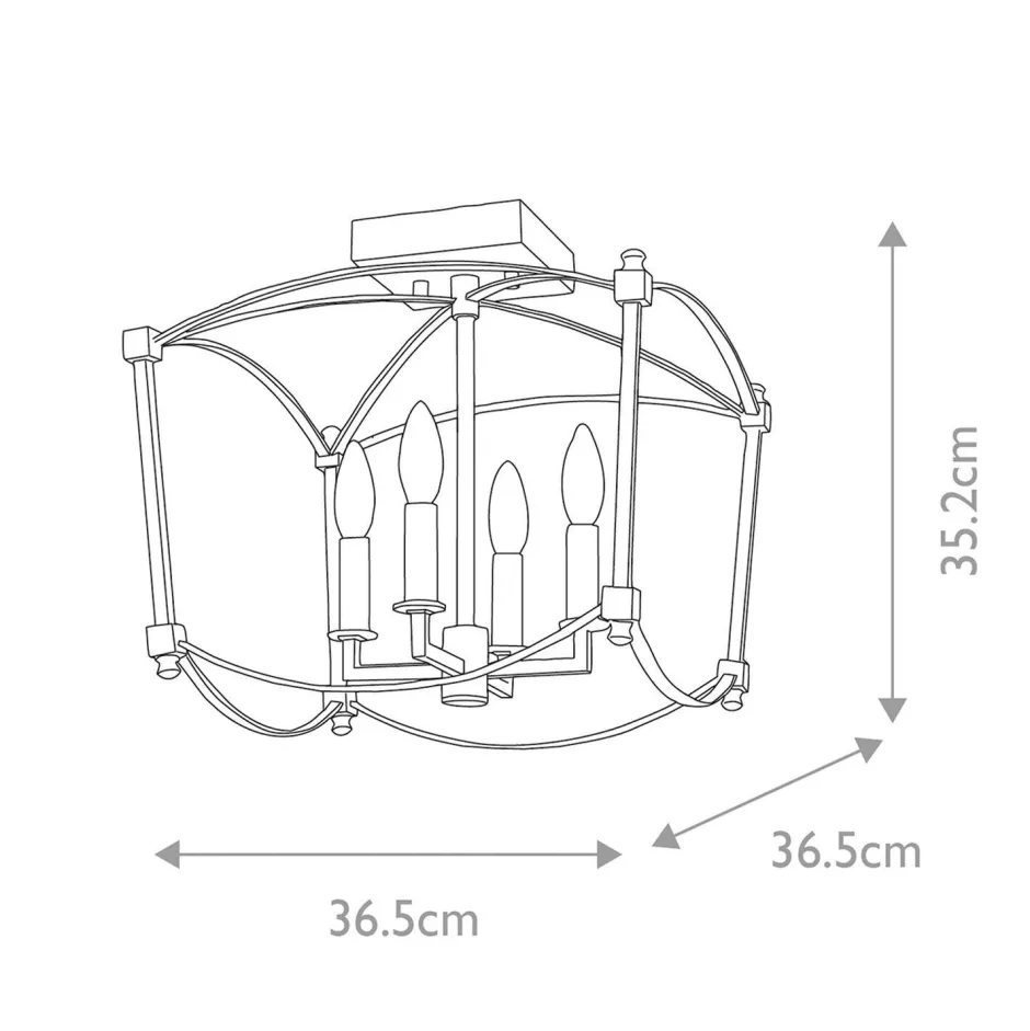 Deckenleuchten|Badezimmer Lampe*Elstead Deckenlampe Metall E14 36,5 cm breit in Antikgold