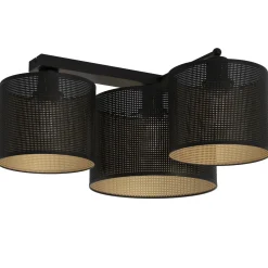 Deckenleuchten|Flurlampen*Luminex Deckenlampe Metall E27 Schwarz Gold 3-flammig L:43 cm
