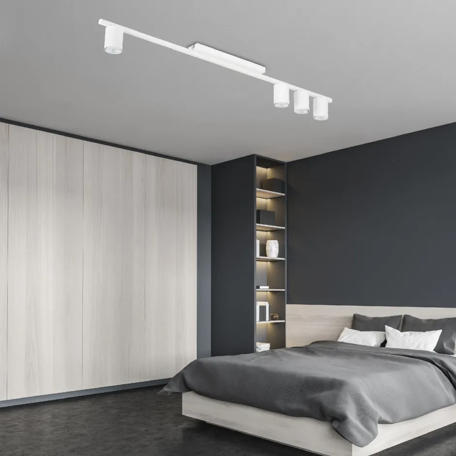 Deckenleuchten|Flurlampen*TK Lighting Deckenlampe Metall 3-flammig Weiß 100 cm lang Metall