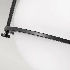 Deckenleuchten|Badezimmer Lampe*Elstead Deckenlampe Metall Glas Ø 28,2 cm rund Schwarz Weiß E27