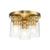 Elstead Deckenlampe Metall Glas B: 28,2 cm in Messing gebürstet E27< Deckenleuchten|Badezimmer Lampe
