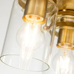 Elstead Deckenlampe Metall Glas B: 28,2 cm in Messing gebürstet E27< Deckenleuchten|Badezimmer Lampe