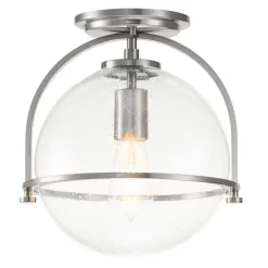 Elstead Deckenlampe Metall Glas D: 28,2 cm rund E27 SAGAR< Deckenleuchten|Badezimmer Lampe