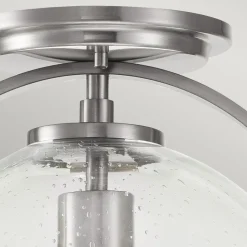 Elstead Deckenlampe Metall Glas D: 28,2 cm rund E27 SAGAR< Deckenleuchten|Badezimmer Lampe