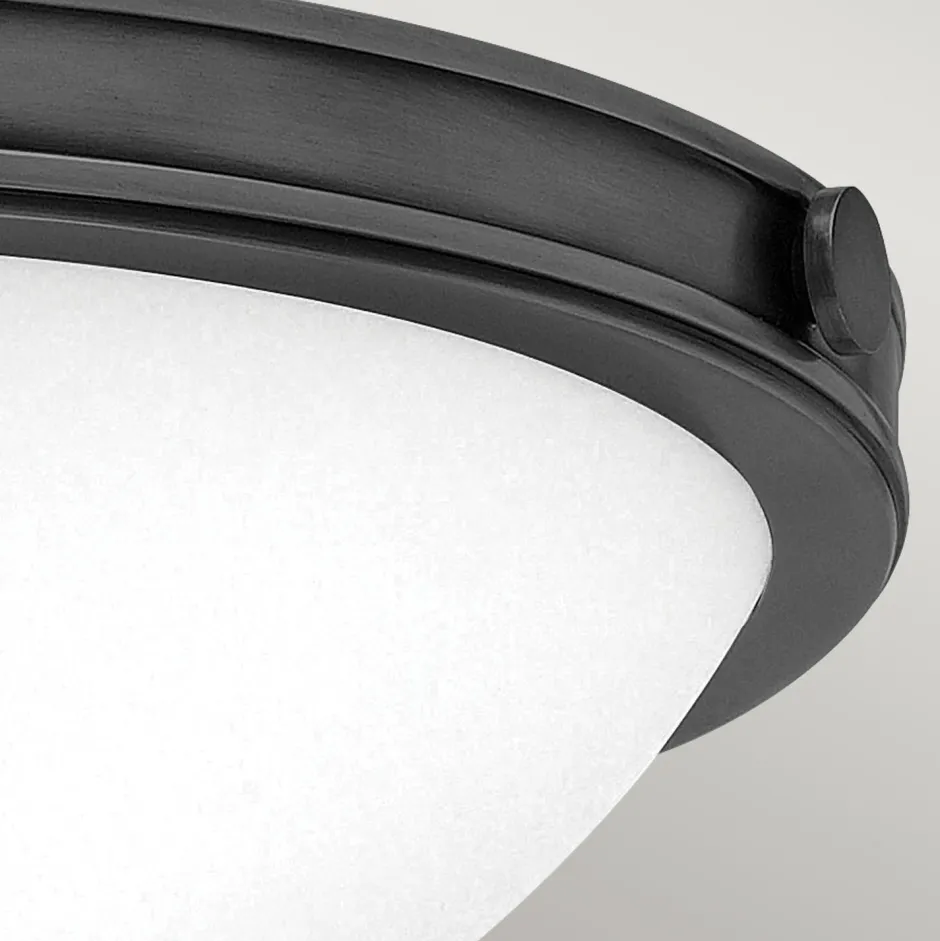 Deckenleuchten|Flurlampen*Elstead Deckenlampe Metall Glas D: 34,6 cm rund 2x E27