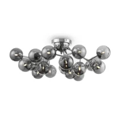 Maytoni Deckenlampe Metall Glas G9 75 cm breit Chrom Rauchgrau< Deckenleuchten|Badezimmer Lampe