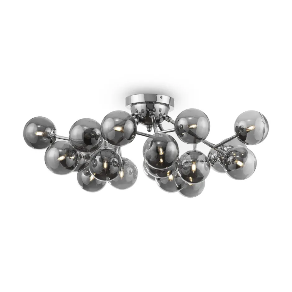 Maytoni Deckenlampe Metall Glas G9 75 cm breit Chrom Rauchgrau< Deckenleuchten|Badezimmer Lampe