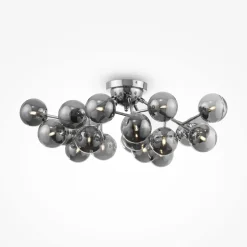 Maytoni Deckenlampe Metall Glas G9 75 cm breit Chrom Rauchgrau< Deckenleuchten|Badezimmer Lampe