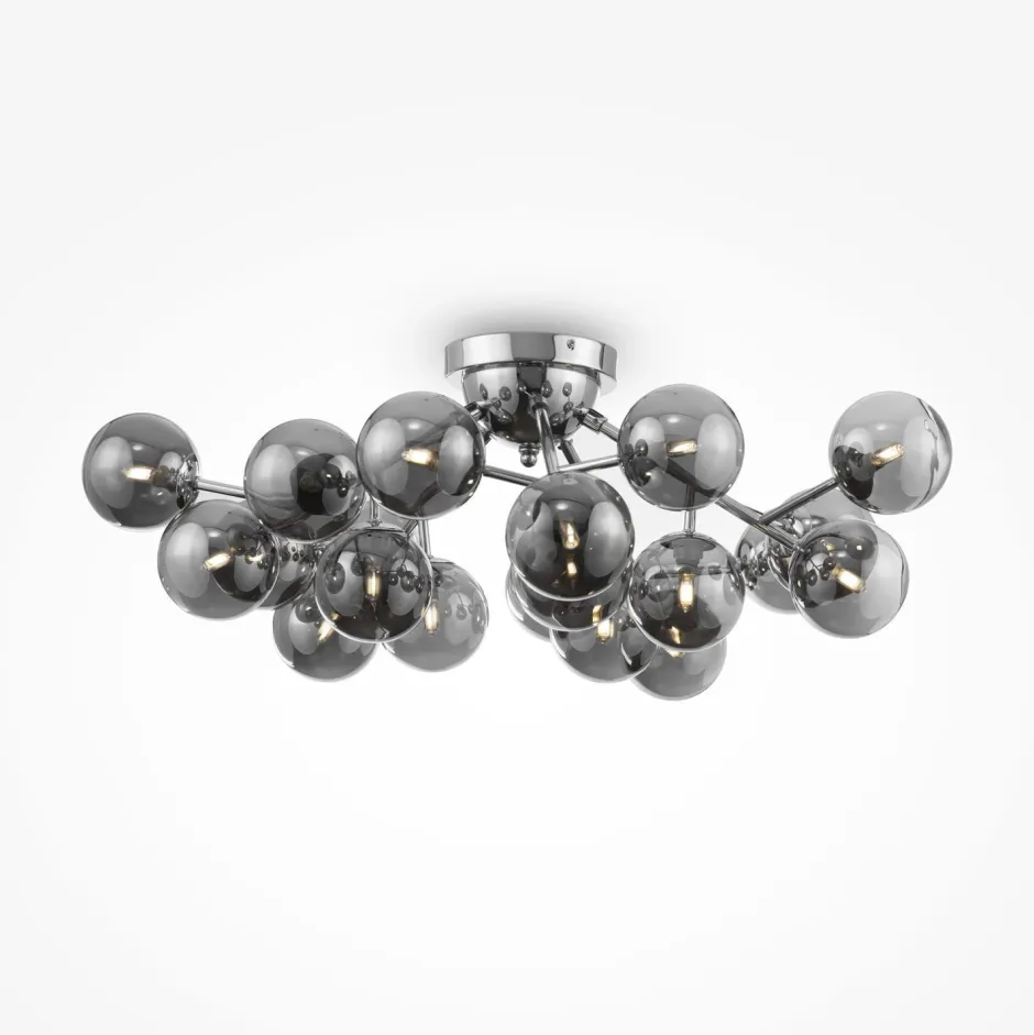 Maytoni Deckenlampe Metall Glas G9 75 cm breit Chrom Rauchgrau< Deckenleuchten|Badezimmer Lampe