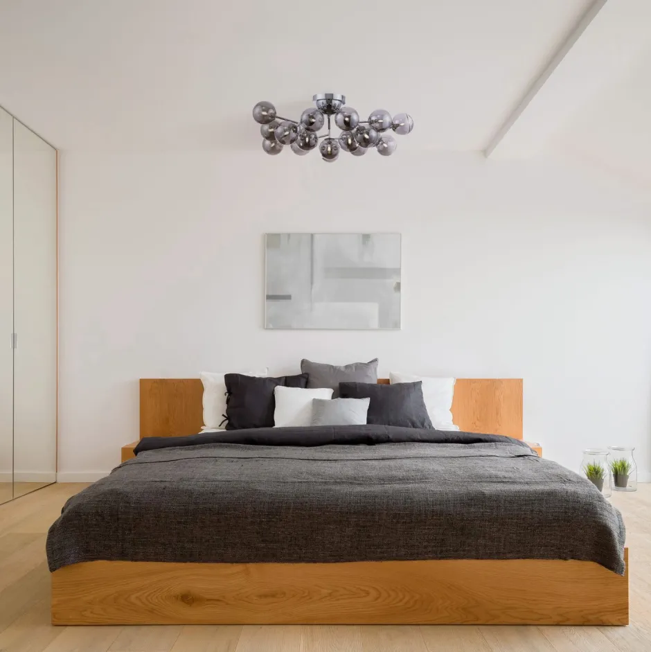 Maytoni Deckenlampe Metall Glas G9 75 cm breit Chrom Rauchgrau< Deckenleuchten|Badezimmer Lampe