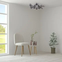 Maytoni Deckenlampe Metall Glas G9 75 cm breit Chrom Rauchgrau< Deckenleuchten|Badezimmer Lampe