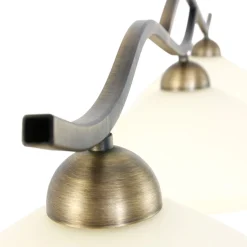 Deckenleuchten|Badezimmer Lampe*Steinhauer Deckenlampe Metall Glas in Bronze Creme 112 cm blendarm