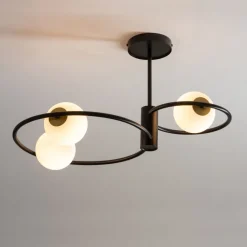 Sigma Deckenlampe Metall Glas Kugel Ø12 cm rund G9 3-flammig< Deckenleuchten|Kugellampen