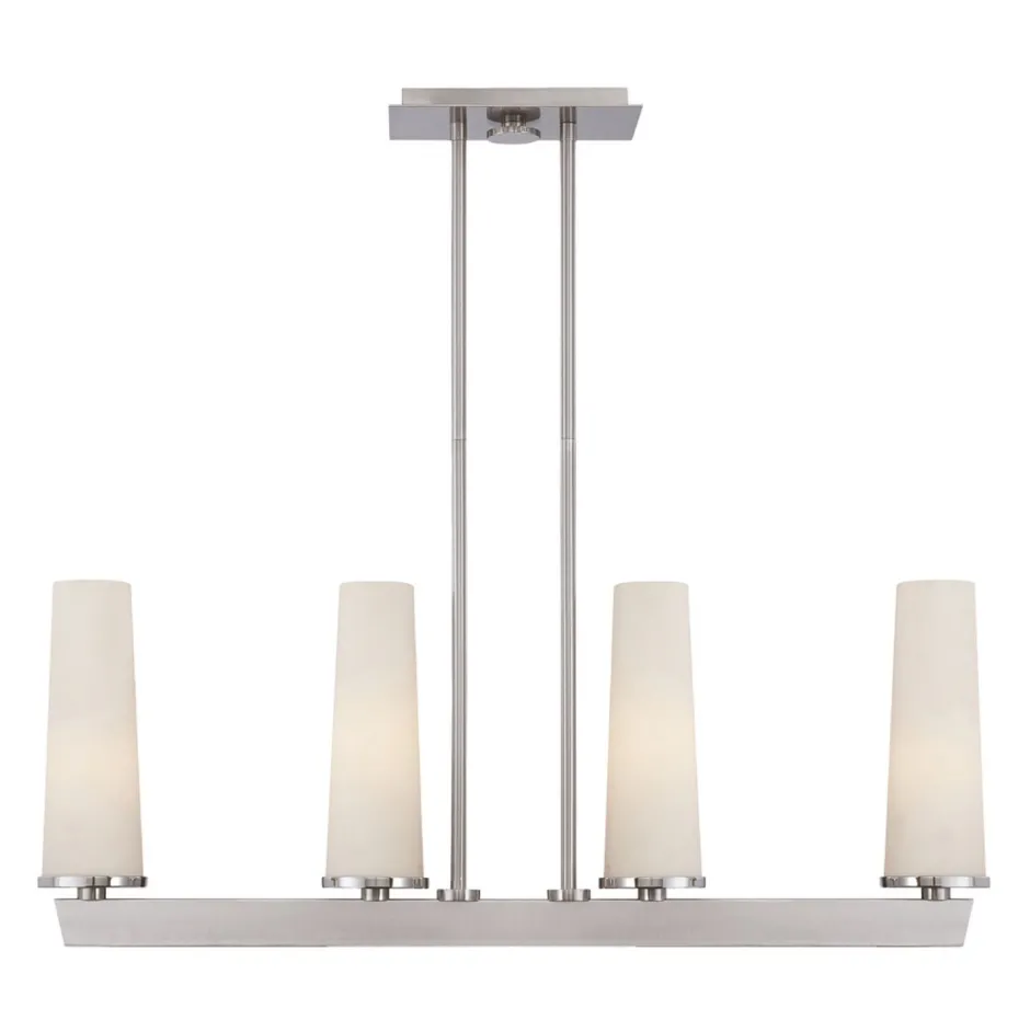 Deckenleuchten|Moderne Lampen*Elstead Deckenlampe Metall Glas Modern in Nickel Weiß LEDIBEL