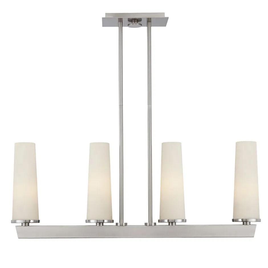 Deckenleuchten|Moderne Lampen*Elstead Deckenlampe Metall Glas Modern in Nickel Weiß LEDIBEL