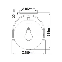 Elstead Deckenlampe Metall Glas rund Ø 28,2 cm E27 Kugel Schirm< Deckenleuchten|Badezimmer Lampe