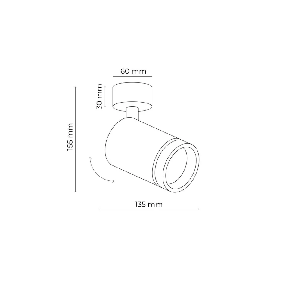 Spots|Badezimmer Lampe*TK Lighting Deckenlampe Metall GU10 Ø 5,5 cm H: 13,5 cm schwenkbar