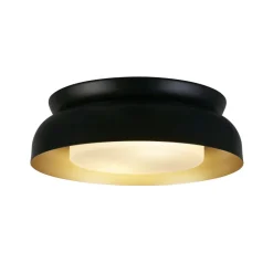 Wohnzimmerlampen|Metall Lampen*Searchlight Deckenlampe Metall in Schwarz Gold E14 B:36,5 cm rund