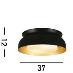 Wohnzimmerlampen|Metall Lampen*Searchlight Deckenlampe Metall in Schwarz Gold E14 B:36,5 cm rund