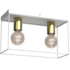 Luminex Deckenlampe Metall in Weiß Gold L:34 cm E27 Industrial< Deckenleuchten|Flurlampen