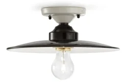 Wohnzimmerlampen|Keramiklampen*Ferroluce Deckenlampe Metall Keramik E27 Ø 25 cm Weiß Schwarz