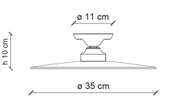 Keramiklampen|Vintage Lampen*Ferroluce Deckenlampe Metall Keramik D: 35 cm rund Weiß Schwarz