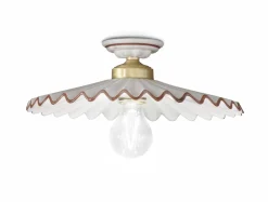 Wohnzimmerlampen|Keramiklampen*Ferroluce Deckenlampe Metall Keramik E27 D: 41 cm rund Landhaus