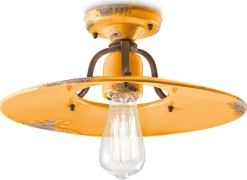 Wohnzimmerlampen|Keramiklampen*Ferroluce Deckenlampe Metall Keramik D: 40 cm rund E27 Vintage