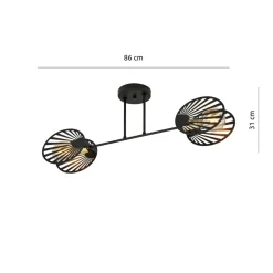 Emibig Deckenlampe Metall Schwarz 86 cm lang Modern CADMUS< Deckenleuchten|Moderne Lampen