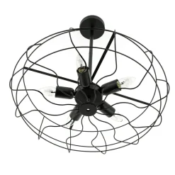 Easylight Deckenlampe Metall Schwarz Ø 56 cm 5x E27 Retro< Wohnzimmerlampen|Deckenleuchten