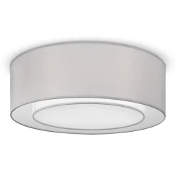 Deckenleuchten|Flurlampen*Maytoni Deckenlampe Metall Stoff rund Ø 52 cm Chrom Hellgrau