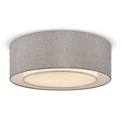 Maytoni Deckenlampe Metall Stoff E27 Ø 52 cm Chrom Grau rund< Deckenleuchten|Flurlampen