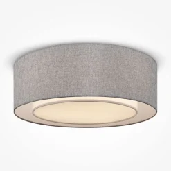 Maytoni Deckenlampe Metall Stoff E27 Ø 52 cm Chrom Grau rund< Deckenleuchten|Flurlampen