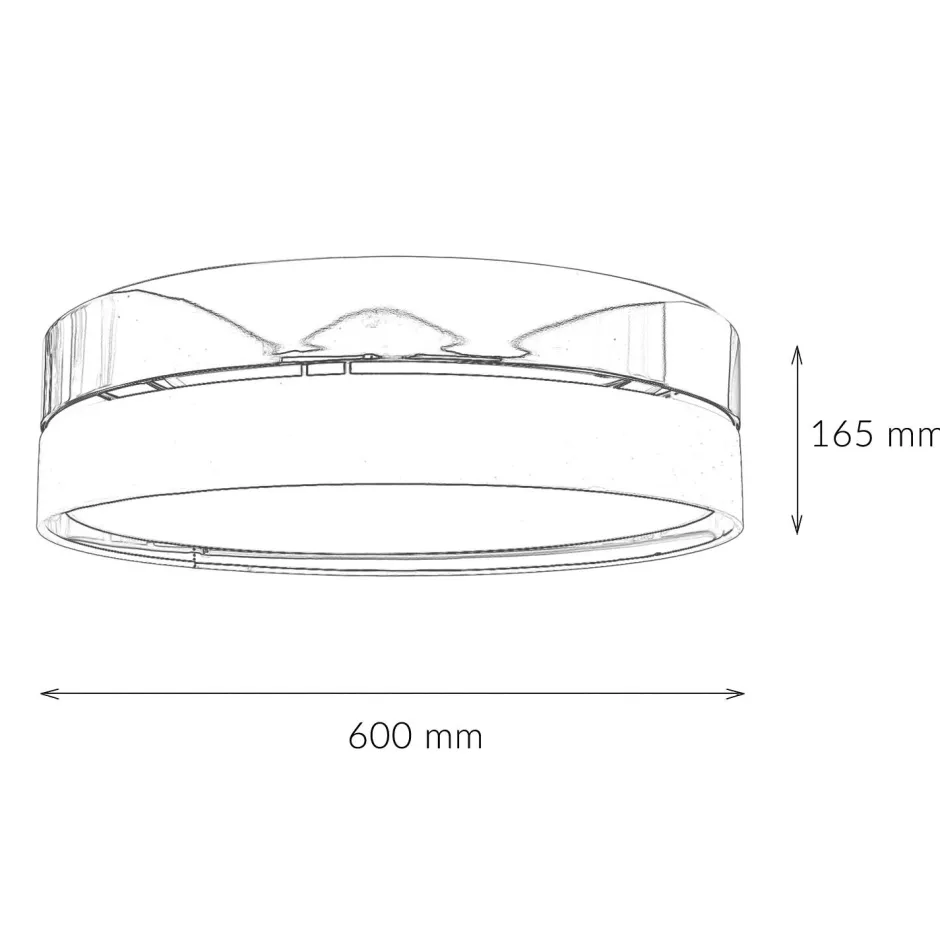 TK Lighting Deckenlampe Metall Stoff rund Ø 60 cm Schwarz Gold< Stofflampen|Moderne Lampen