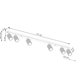 Flurlampen|Wohnzimmerlampen*Sollux Deckenlampe Modern 117 cm lang GU10 6-flammig schwenkbar Grün