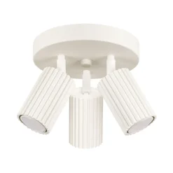 Wohnzimmerlampen|Metall Lampen*Sollux Deckenlampe Modern in Creme Ø 19,5 cm schwenkbar 3x GU10 Alu