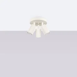 Wohnzimmerlampen|Metall Lampen*Sollux Deckenlampe Modern in Creme Ø 19,5 cm schwenkbar 3x GU10 Alu