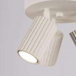 Wohnzimmerlampen|Metall Lampen*Sollux Deckenlampe Modern in Creme Ø 19,5 cm schwenkbar 3x GU10 Alu