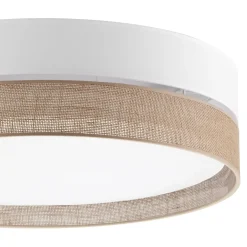 TK Lighting Deckenlampe Modern Jute Stoff rund Ø 60 cm Braun Weiß< Stofflampen|Moderne Lampen