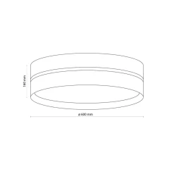 TK Lighting Deckenlampe Modern Jute Stoff rund Ø 60 cm Braun Weiß< Stofflampen|Moderne Lampen