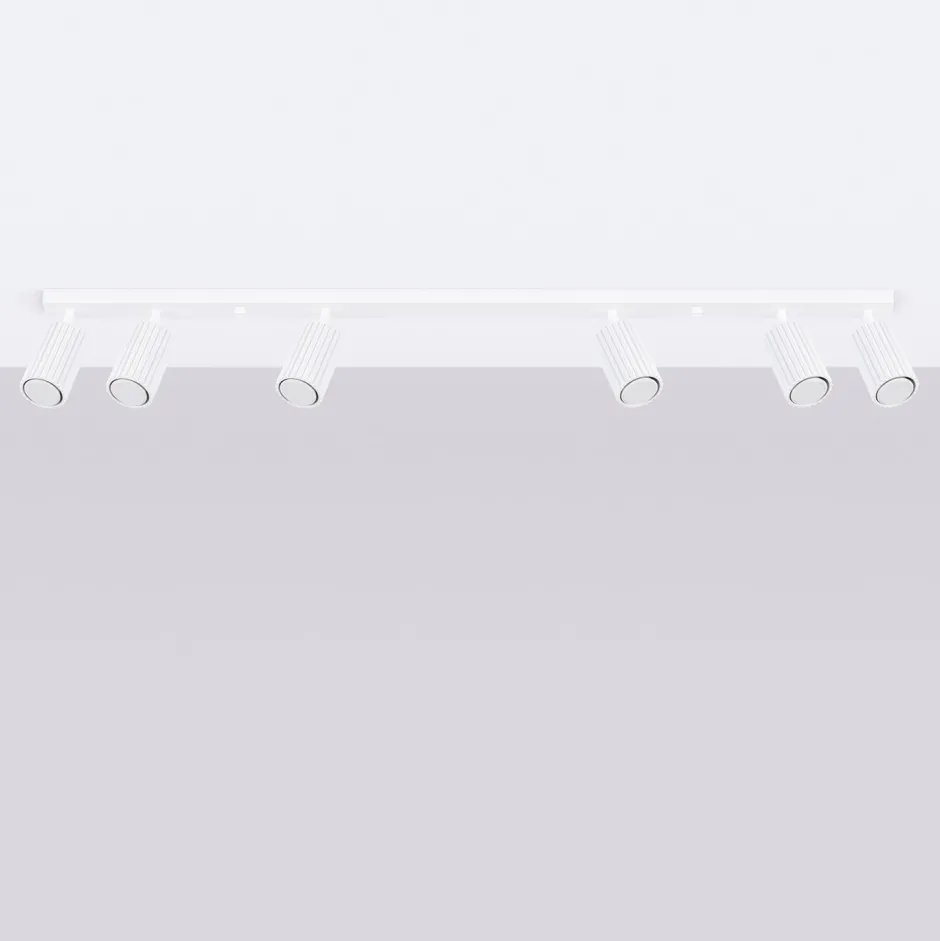 Flurlampen|Wohnzimmerlampen*Sollux Deckenlampe Modern Weiß 117 cm schwenkbar 6x GU10 Aluminium