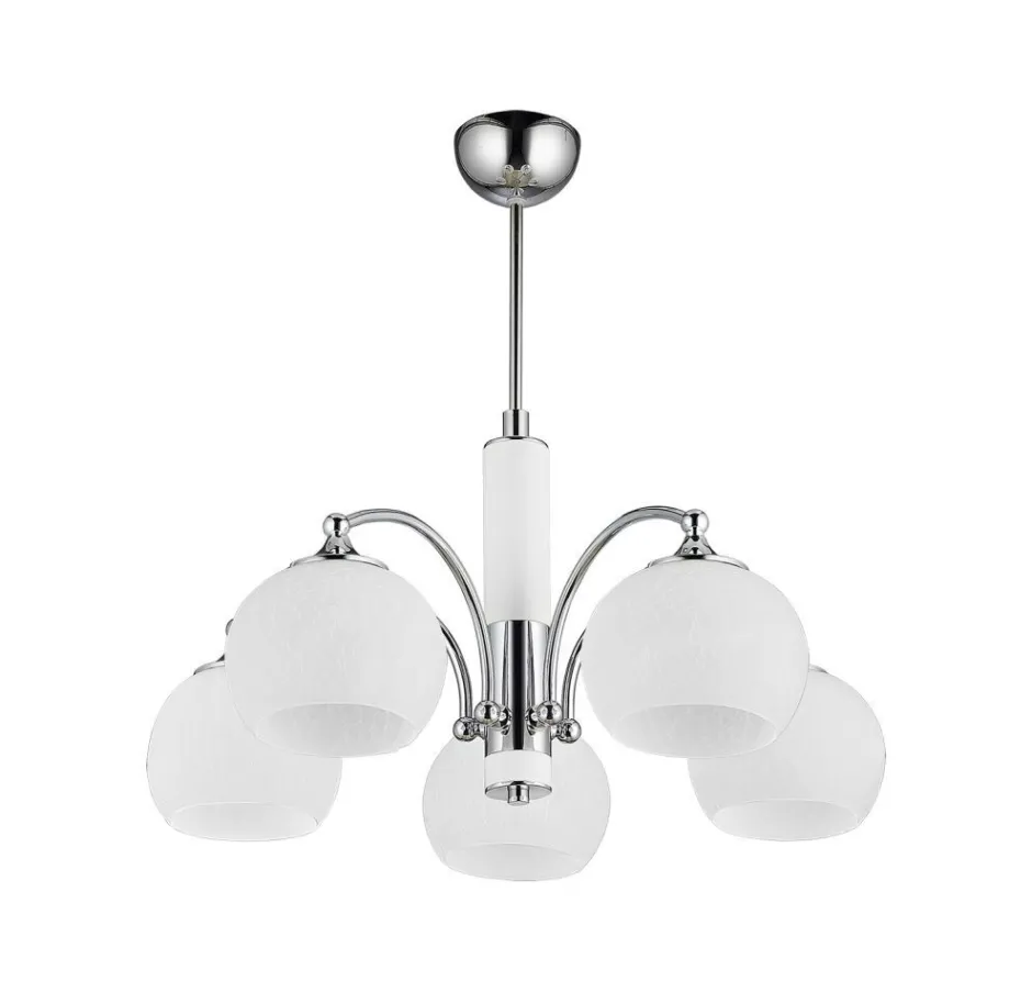 Deckenleuchten|Esszimmer Lampen*Jupiter Deckenlampe NABO Chrom Weiß Ø58cm Glas Wohnzimmer