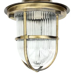 Metall Lampen|Messinglampen*Lido Deckenlampe Outdoor Echt-Messing Glas IP54 Maritim