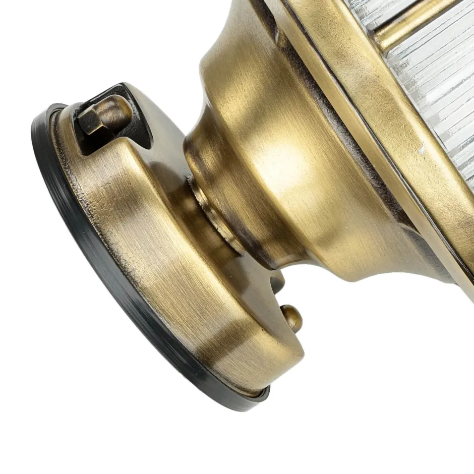 Metall Lampen|Messinglampen*Lido Deckenlampe Outdoor Echt-Messing Glas IP54 Maritim