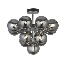 Deckenleuchten|Esszimmer Lampen*Searchlight Deckenlampe Rauchglas Ø 41 cm 13x G9 Grau Chrom CARTER