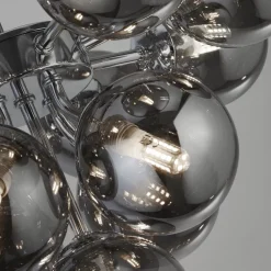 Deckenleuchten|Esszimmer Lampen*Searchlight Deckenlampe Rauchglas Ø 41 cm 13x G9 Grau Chrom CARTER