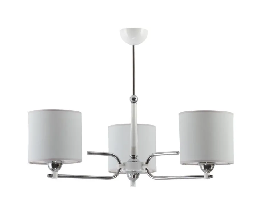 Jupiter Deckenlampe REKA Chrom Grau Stoff Esszimmer 3xE27< Deckenleuchten|Schlafzimmer Lampen